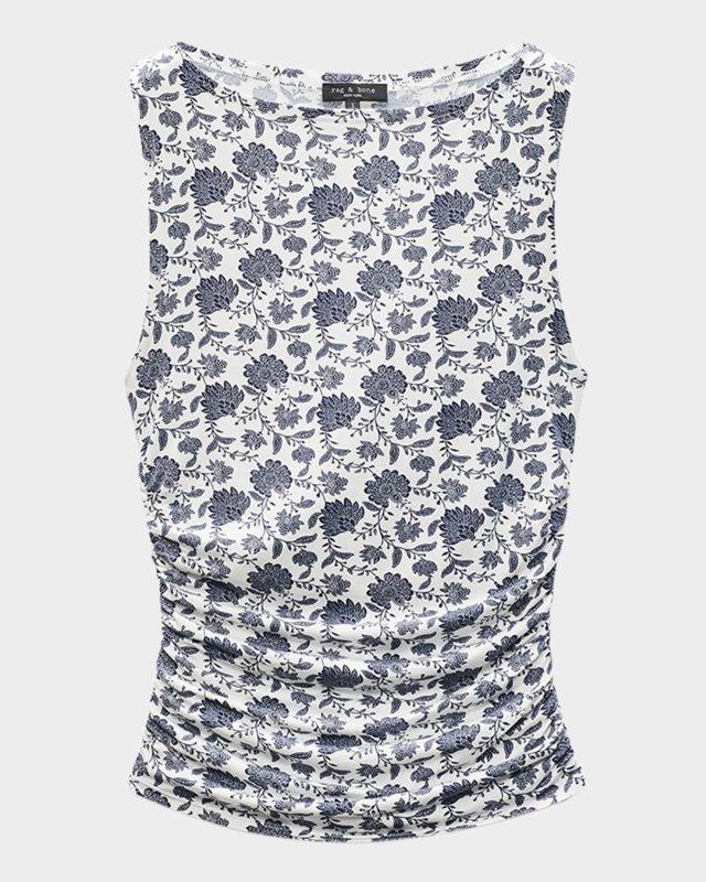 Luca Printed Shirred Tank